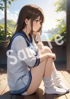 JK グラビア アニメファンアート A4 ポスター イラスト ★00151108
