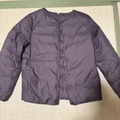 無印良品　ノーカラーダウンジャケット　ブラウン