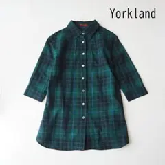 すーちゃん 様Yorkland ヨークランド チェック柄 五分袖 シャツ 緑 9