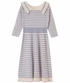 31 sons de mode 襟付きボーダーニットワンピース