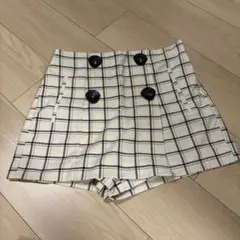 チェック柄ハイウエストショートパンツ