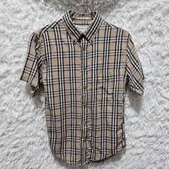 美品】BURBERRY LONDON ノバチェック 半袖シャツ ロールアップ袖