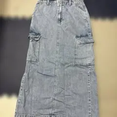 GU デニムカーゴロングスカート