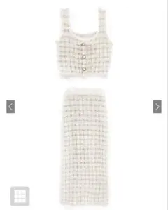 GRL シャギーニットチェック柄セットアップ【dr491】