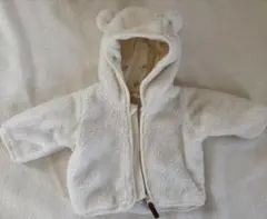 美品★H&M ホワイト くまさん　フード付きアウター