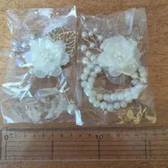 花とパールのエレガントブローチ