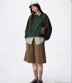 【本日のみ出品】GU バミューダショートパンツ S ブラウン