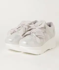 ヨースケYOSUKEウィメンズ厚底ダブルリボンスニーカー Mサイズ