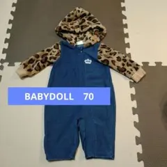 BABYDOLL フード付きロンパース 70