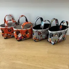 ラスト！ミニミニトートバッグ☆ハロウィン4点セット☆ハンドメイド☆小物入れ