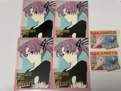 サカモトデイズ 箔押しポストカード ダイカットステッカー アタリ