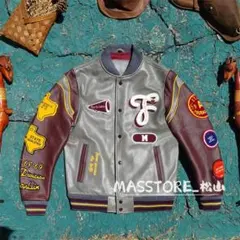 メンズ 革ジャン スタジャン レザージャケット 牛革 本革 S-3XL