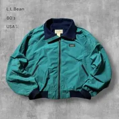 2434古着80sUSA製L.L.BeanスリーシーズンジャケットターコイズXL