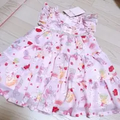 【本日最終値下げ】 メゾピアノmezzopianoウサギスイーツ柄エプロンドレス