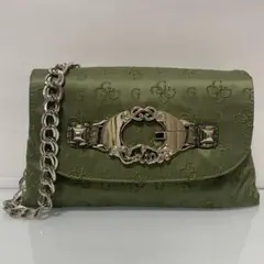 GUESS ゲス バックル チェーンショルダー 刺繍 レオパード クロコエンボス