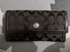 Coach ロゴパターン 長財布 ブラック