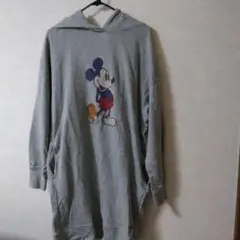 ミッキーマウス グレー ロングパーカー