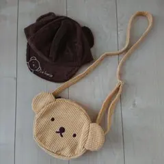 ボリス コーデュロイ ポシェット 耳付きキャップ 帽子 セット