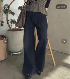 【JEANASIS 】カラータックデニムワイドパンツのサムネイル