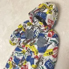 【美品】オンヨネ レセーダ キッズ スノーウェア 100cm 総柄 スキー雪遊び