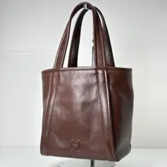 HIROFU ヒロフ トートバッグ ショルダーバッグ シボ革 レザー ブラウン
