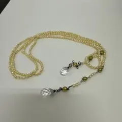 クリームパールとゴールドビーズのネックレス