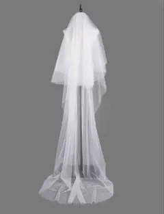 【セット】ウェディングベール(ロング)＆グローブ(パール付き)