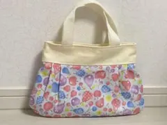 ハンドバッグ　ハンドメイド　ラフランス柄