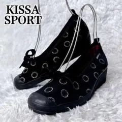 【美品✨】キサスポーツ リボンシューズ ブラック ウェッジソール 23.5Eのサムネイル