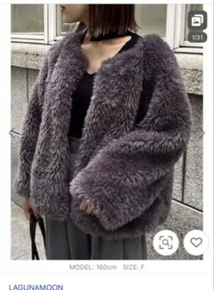 ラグナムーン　ブルゾン アウター カールフェイクファーコート