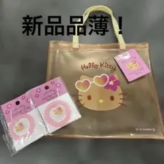 品薄日焼けギャルハローキティ PVCトートバッグとヘアスパイラルゴム2個セット