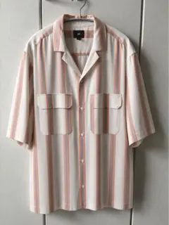 H&M ストライプ柄 半袖シャツ オープンカラーＳ Lサイズ175のサムネイル