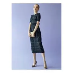 ラグナムーン ネイビー レース ワンピース 半袖 結婚式 お呼ばれ