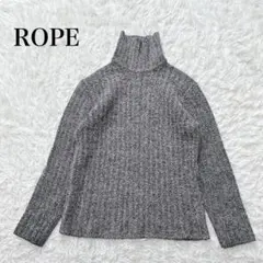 ROPE ロペ タートルネック ニット セーター ウール混 シンプル グレー M
