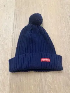 Supreme ニット帽 ビーニー ポンポン付き ネイビー