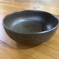 新品　小石原焼　翁明窯元　丼(大) 黒　マット