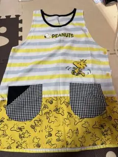 PEANUTS スヌーピー エプロン M-Lサイズ イエロー ボーダーのサムネイル