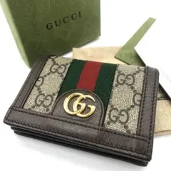 【未使用に近い・付属品完備✨】グッチ 折り財布 オフィディア マーモント GG