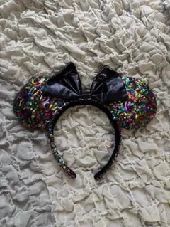 ディズニー　カチューシャ　レインボースパンコール　ミニー