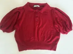 【即日発送】joette 赤 半袖ポロシャツ ニット