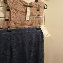 新品　ユニクロレースノースリーブT &レーススカート