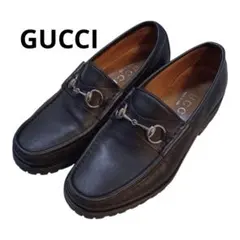 GUCCI 黒 ローファー ビット付き　25cm