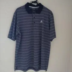 美品　アディダス 半袖ポロシャツ　XO ボーダー　紺　climalite　ゴルフ