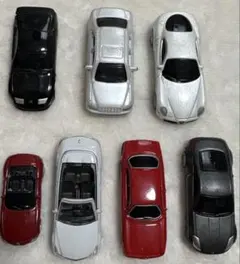 ミニカーセット 7台 黒 銀 赤 白