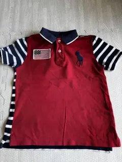 POLO RALPH LAUREN ポロシャツ 赤/ストライプ120 110