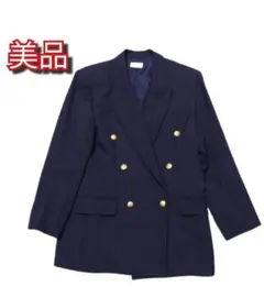 紺ブレ　金ボタン　ダブルブレスト　日本製　М　レトロ　サマージャケット