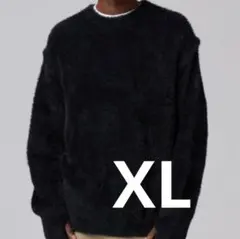 GU×UNDERCOVER シャギークルーネックニット XL ブラック 黒