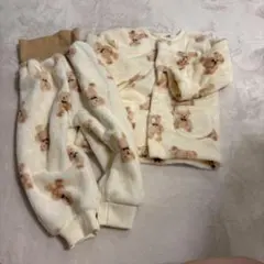 新品　もこもこ　パジャマ　くま　ベア　ホワイト　90
