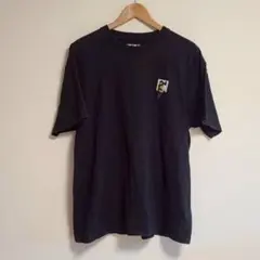 ★ カーハート Tシャツ 半袖 L クロ ロゴ 刺繍 カーハート泥棒