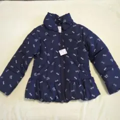 【新品】マザウェイズ ✽ リボン柄 ネイビー 中綿コート 130cm
